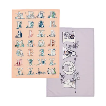 Torchon Mumin 50x70 cm lot de 2 - Alphabet - Moomin Arabia
