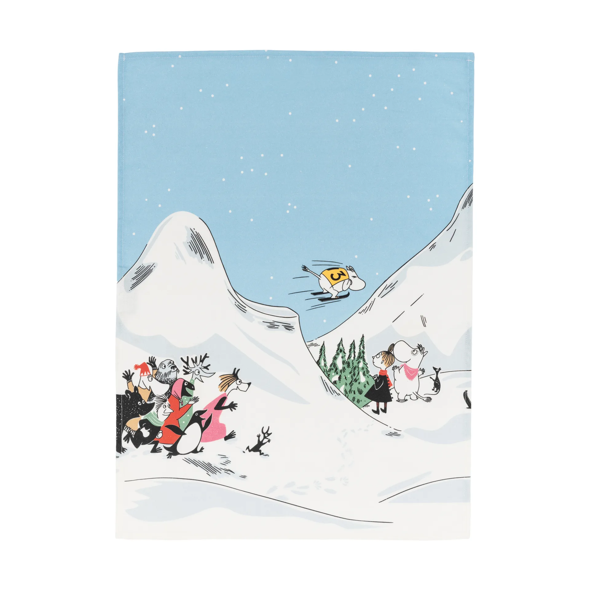 Torchon Mumin Ski jumping, 50x70 cm Moomin Arabia
