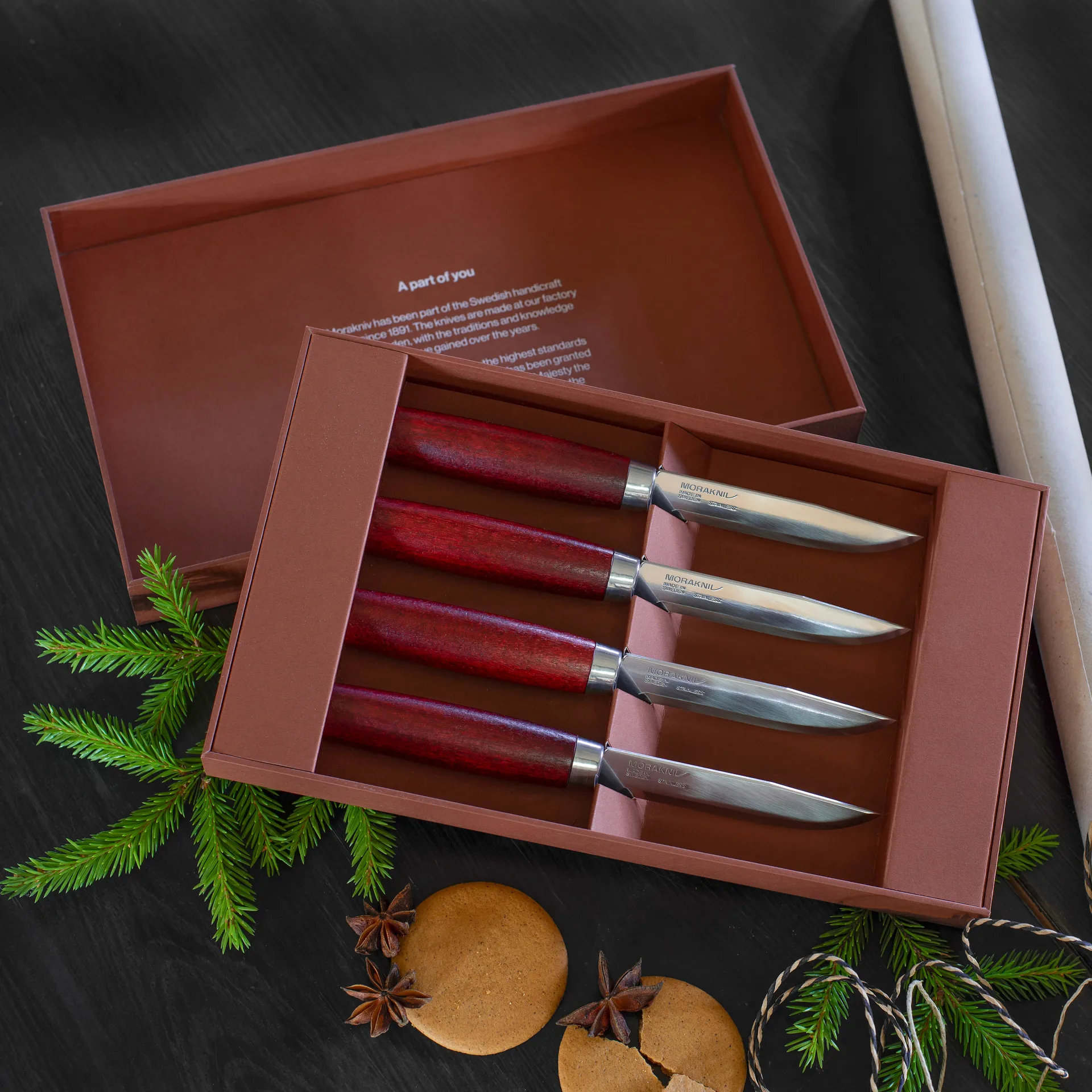 Morakniv Classic Steak Knife Lot de 4, Rouge Morakniv