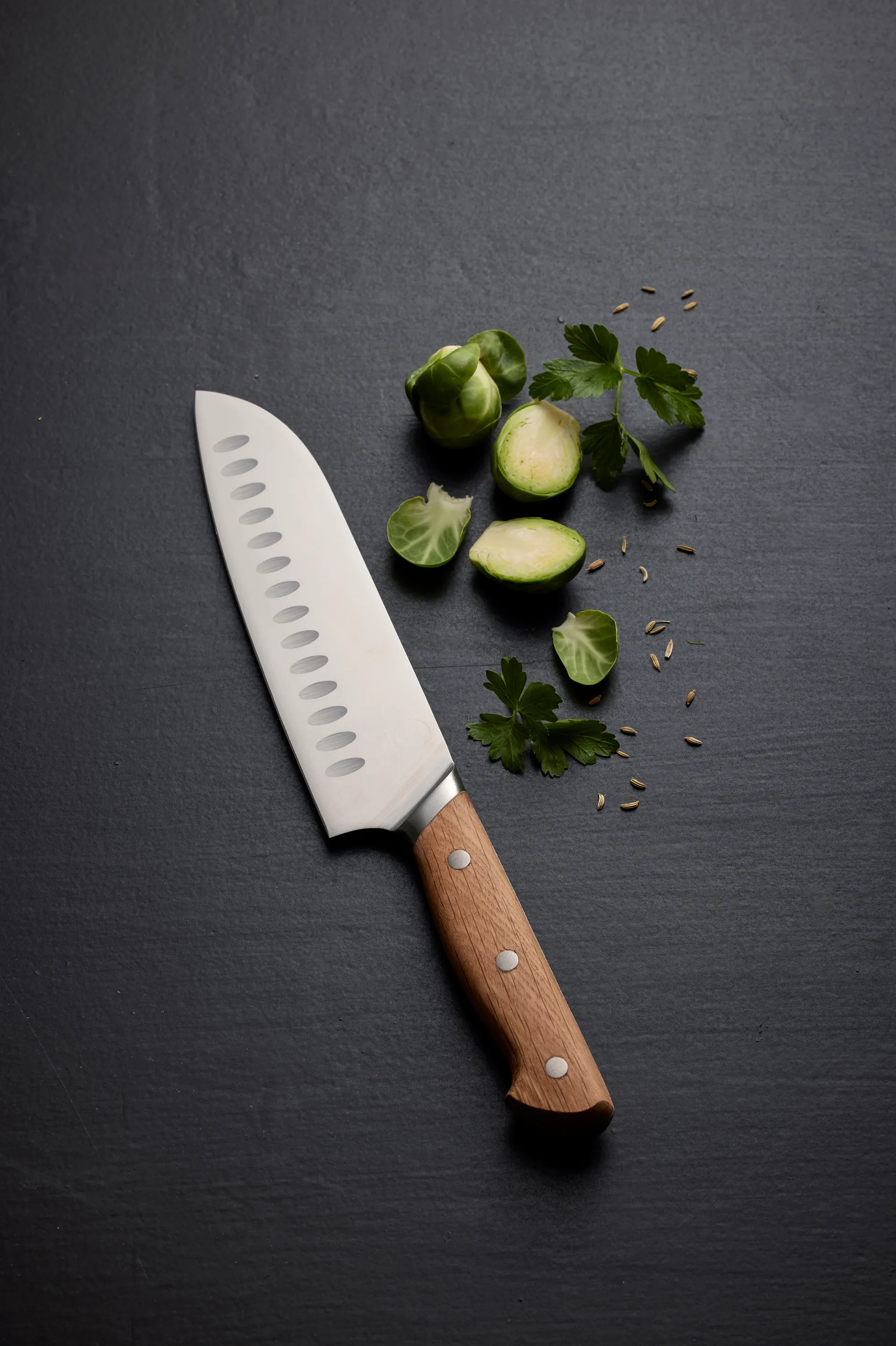 Couteau santoku Foresta 30 cm, Acier inoxydable-chêne Morsø