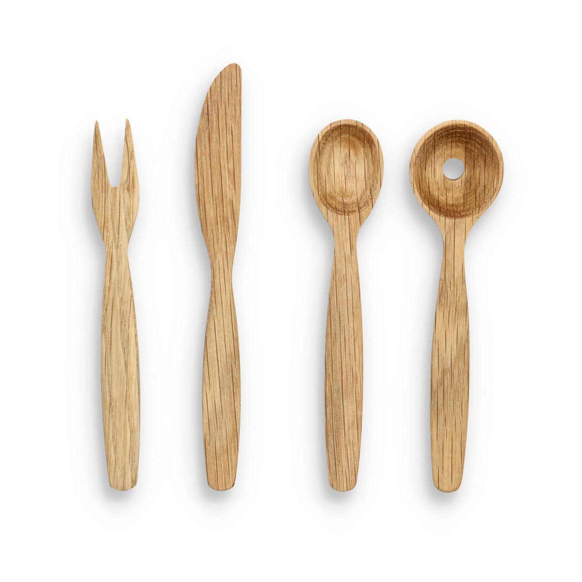 Mors Ensemble de tapas Foresta, 4 pièces Chêne | Design Scandinave | Sets de couverts | Beige