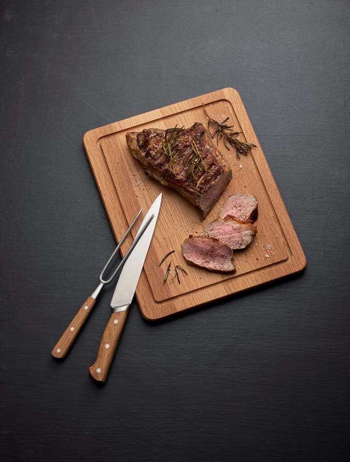 Fourchette à steak Foresta 28 cm - Acier inoxydable-chêne - Morsø