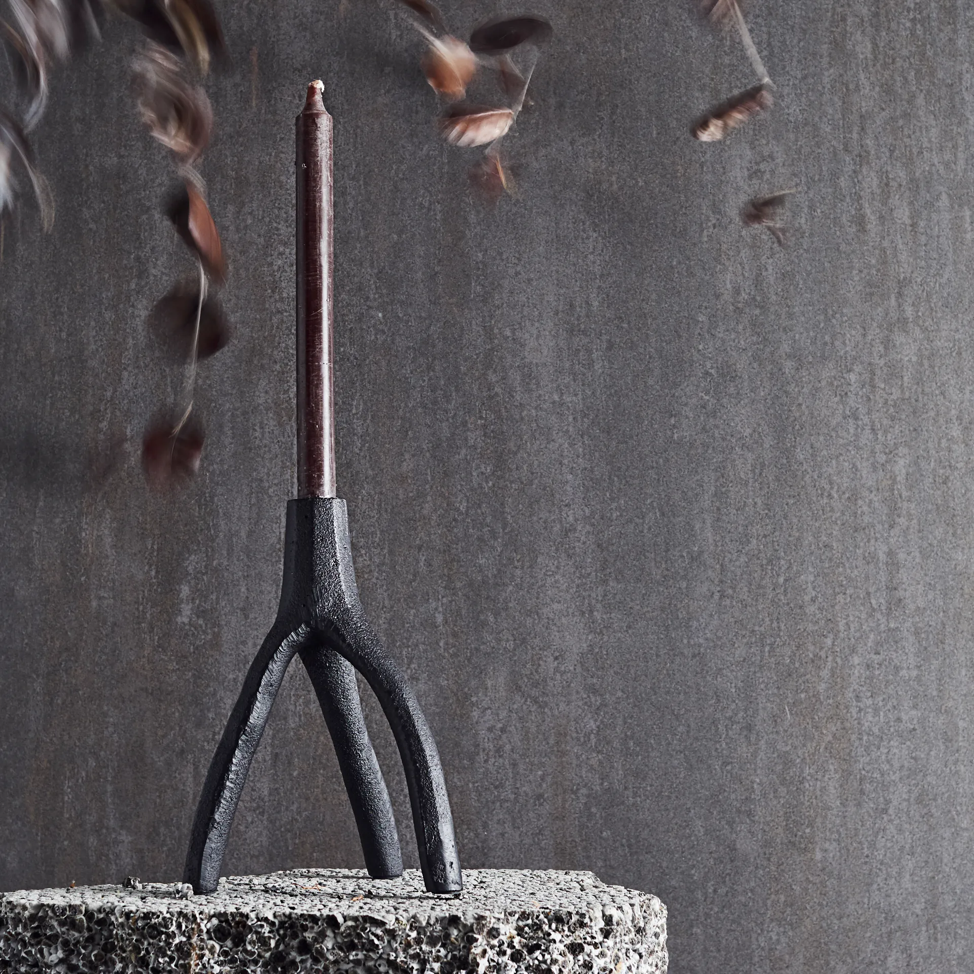 Bougeoir Aion XL 22 cm, Noir MUUBS