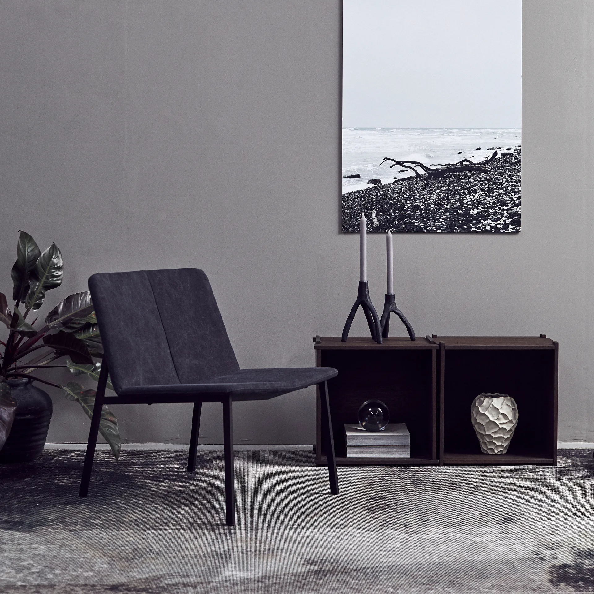 Bougeoir Aion XL 22 cm, Noir MUUBS