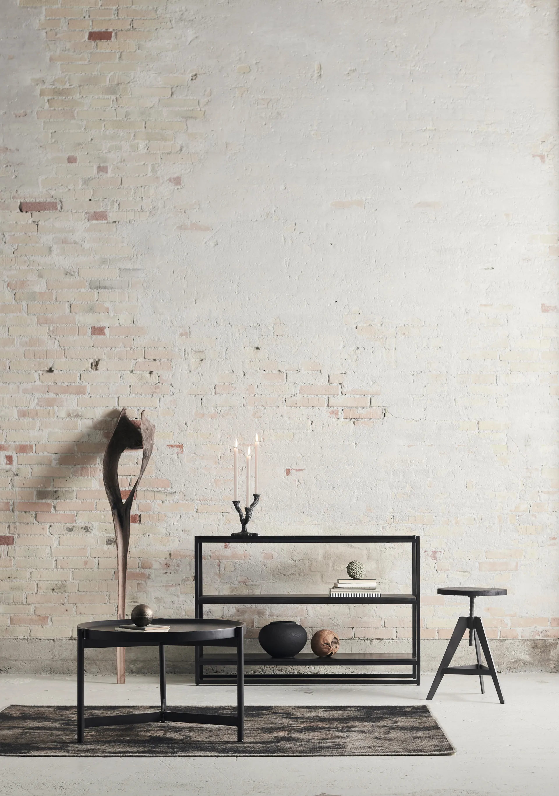 Bougeoir Ava 22 cm, Gris antique MUUBS