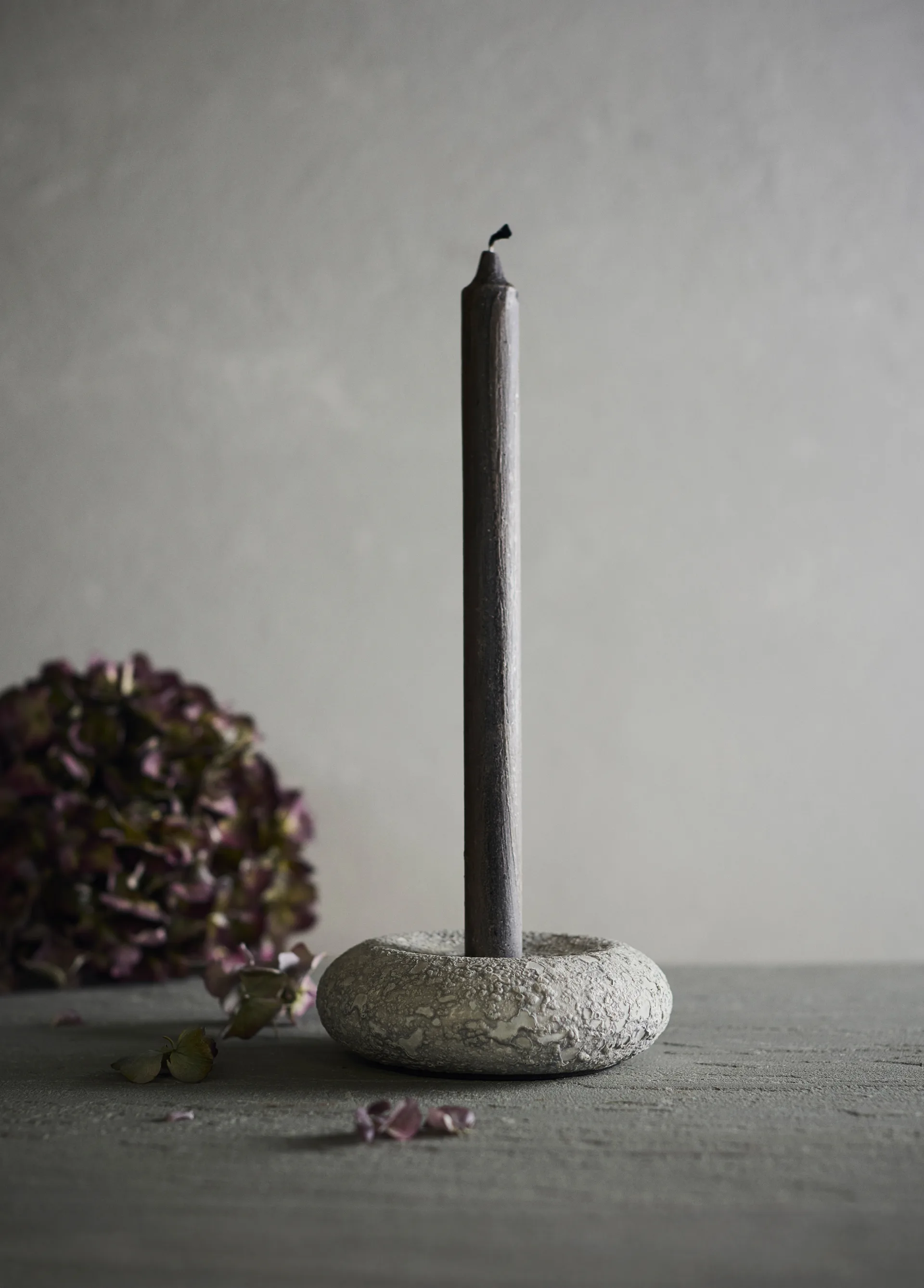 Bougeoir Luna, Grey, Ø13x4,8 cm MUUBS