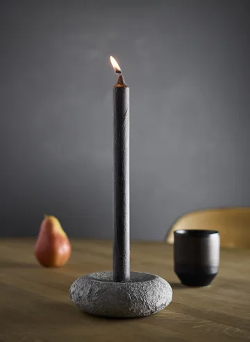Bougeoir Luna - Grey, Ø13x4,8 cm - MUUBS