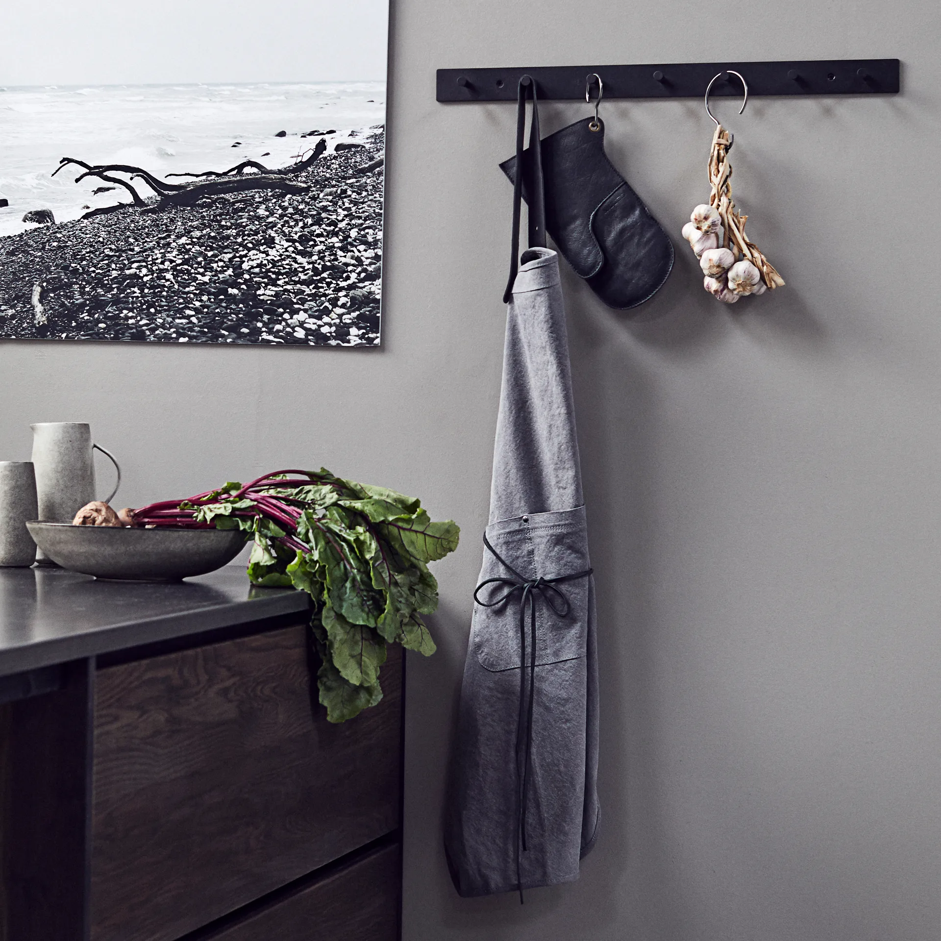 Patère à crochets Atlanta 70 cm, Noir MUUBS