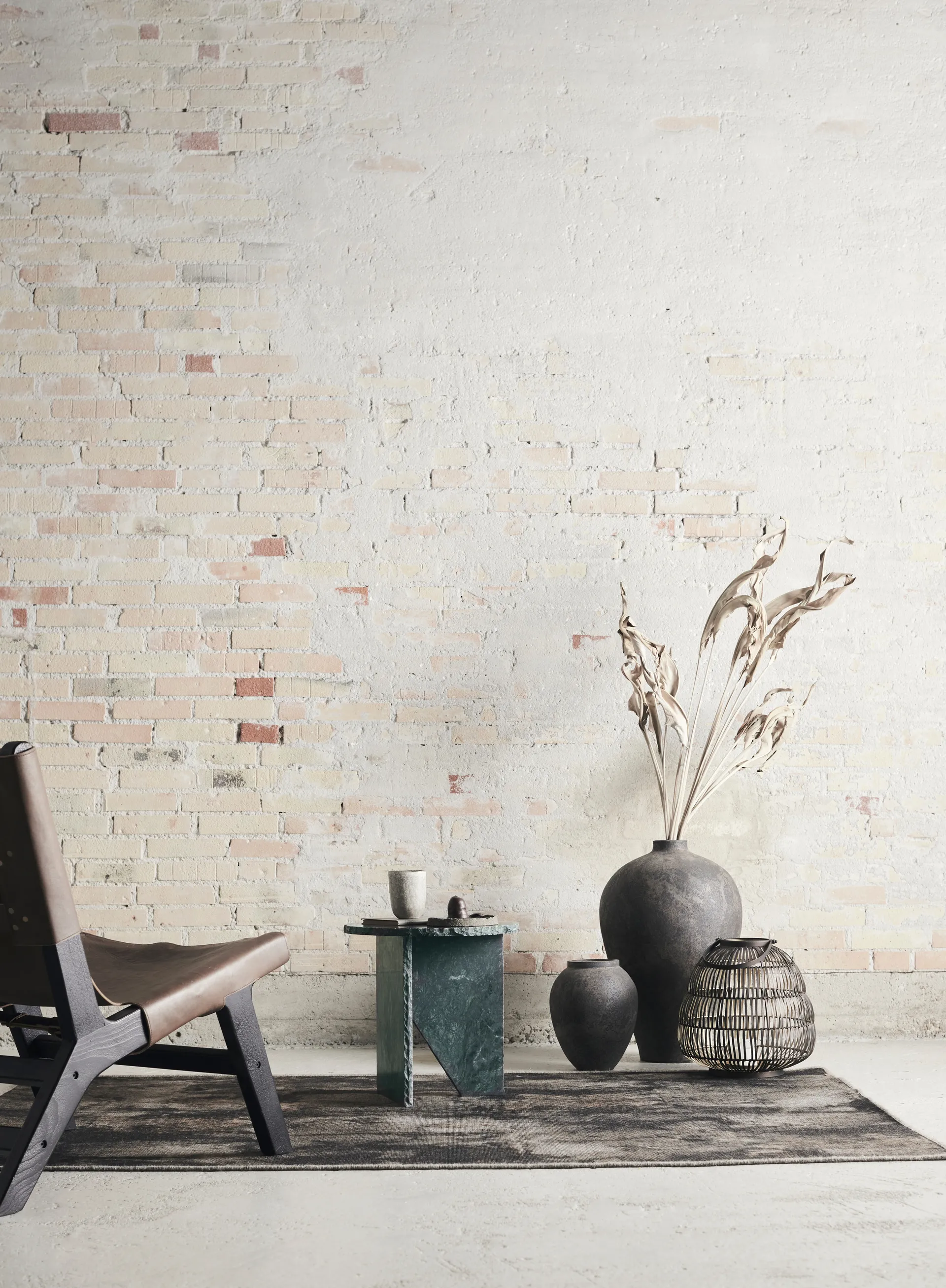 Table d'appoint Verde Ø40 cm, Marbre vert MUUBS