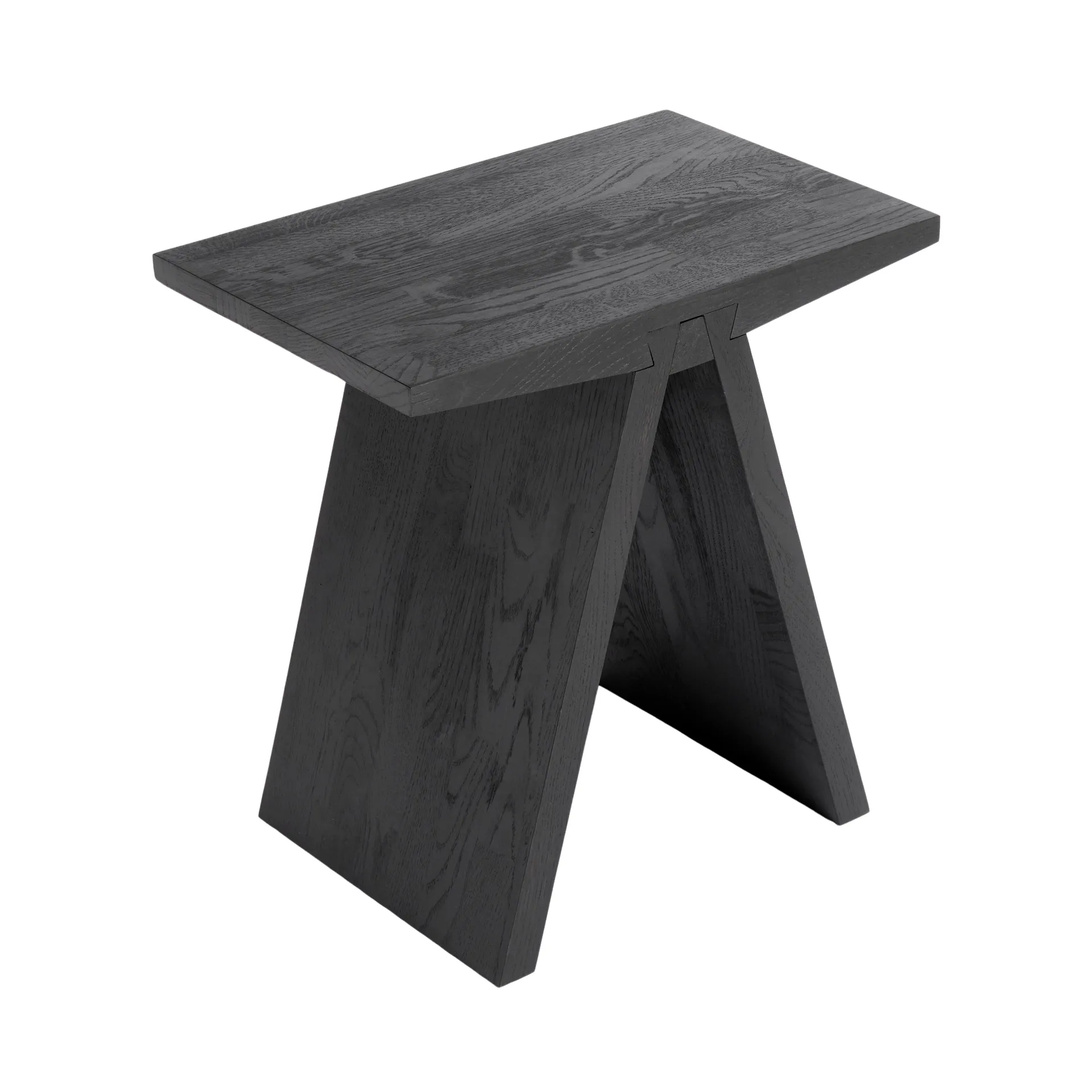 Tabouret Angle 45 cm, Chêne teinté noir MUUBS