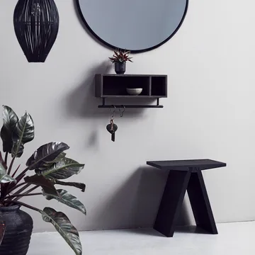 Tabouret Angle 45 cm - Chêne teinté noir - MUUBS