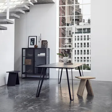 Tabouret Angle 45 cm - Chêne teinté noir - MUUBS