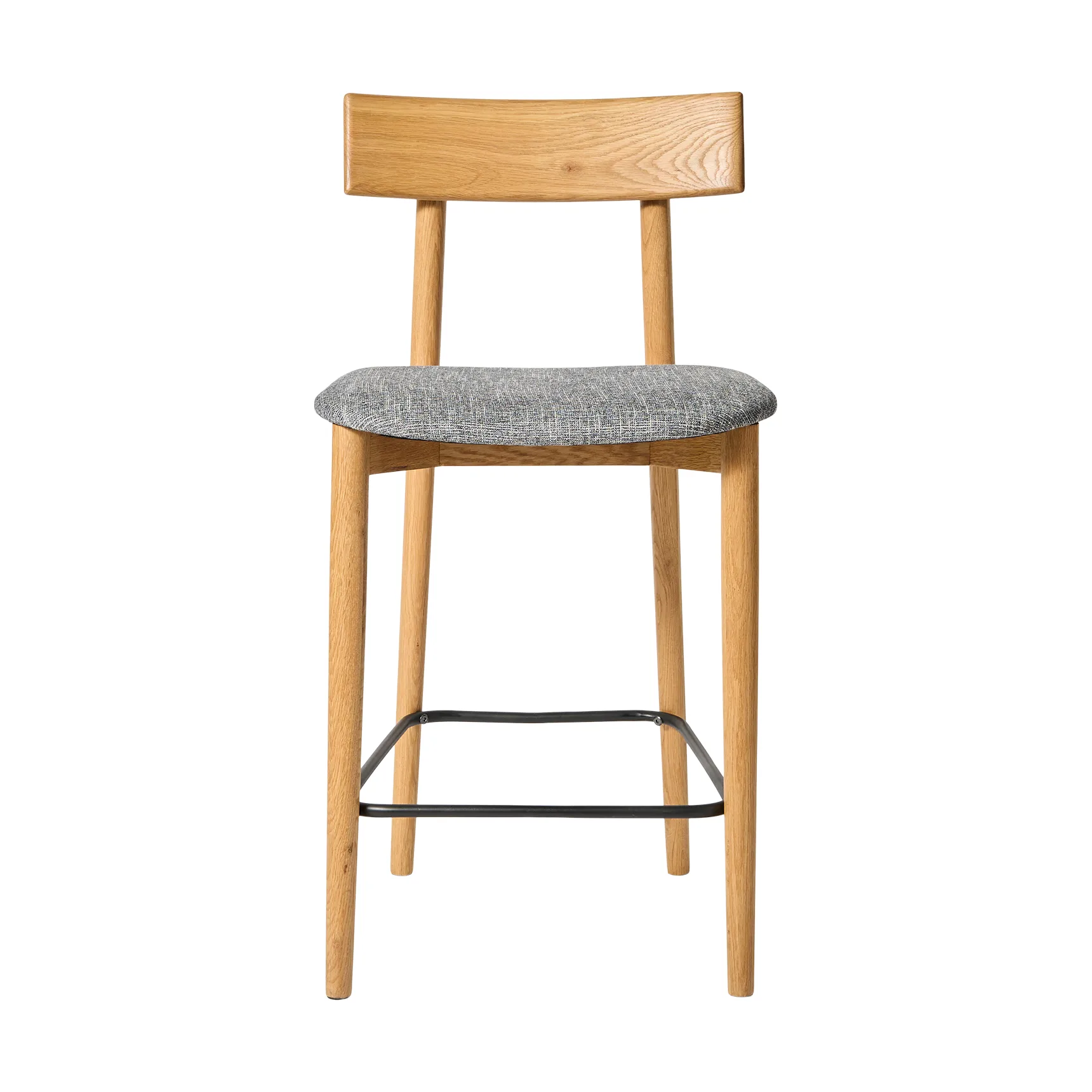 Tabouret de bar Tetra, Tissu couleur béton-chêne huilé naturel MUUBS