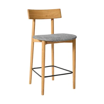 Tabouret de bar Tetra - Tissu couleur béton-chêne huilé naturel - MUUBS