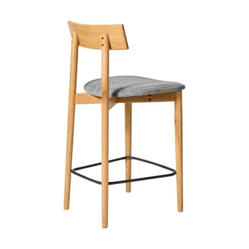 Tabouret de bar Tetra - Tissu couleur béton-chêne huilé naturel - MUUBS