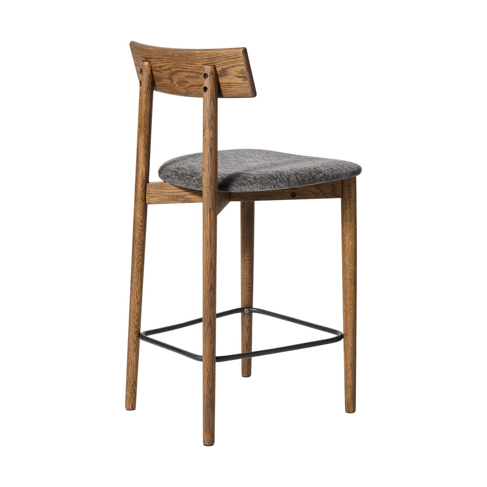 Tabouret de bar Tetra, Tissu couleur granite-chêne foncé huilé MUUBS