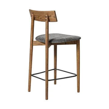 Tabouret de bar Tetra - Tissu couleur granite-chêne foncé huilé - MUUBS