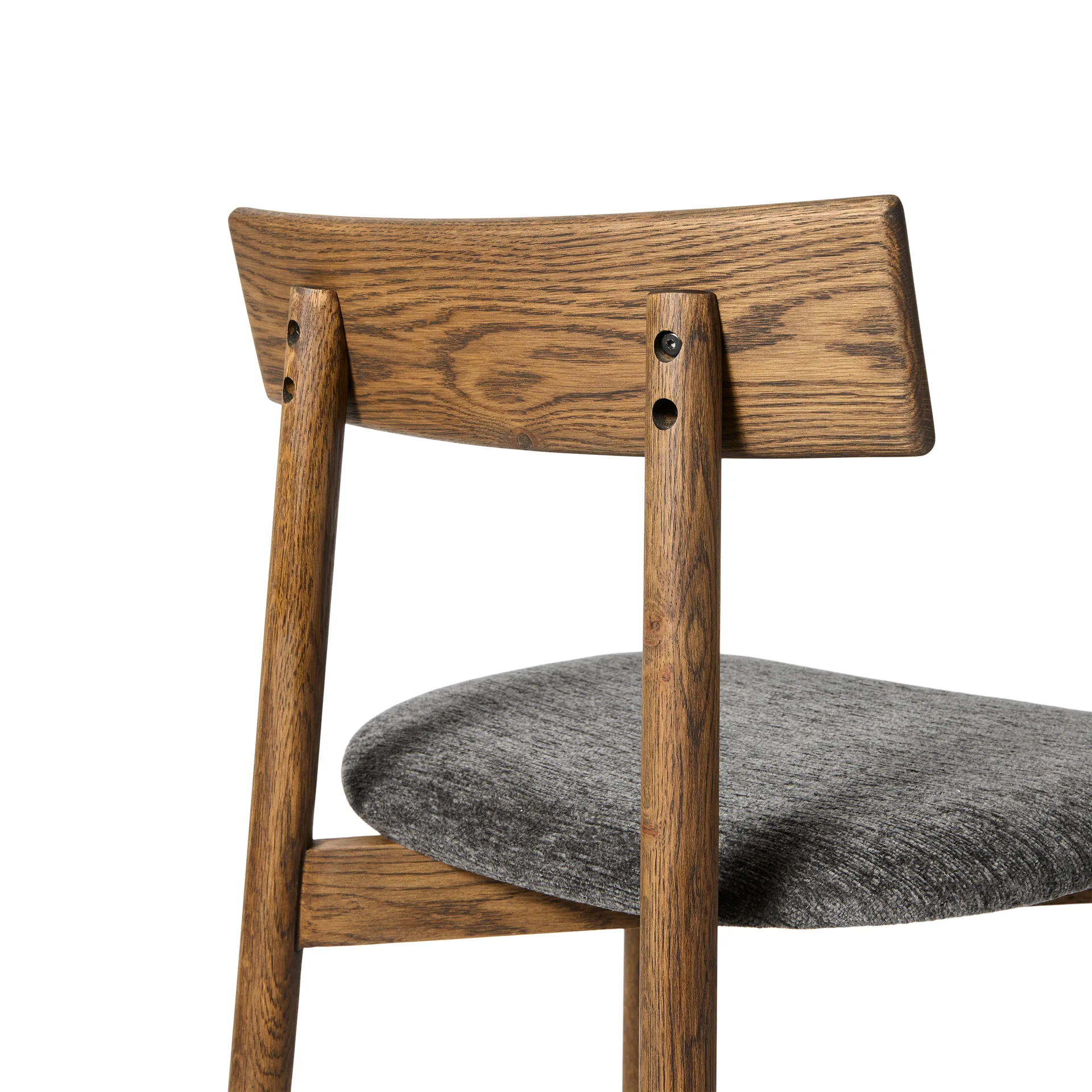 Tabouret de bar Tetra, Tissu couleur granite-chêne foncé huilé MUUBS