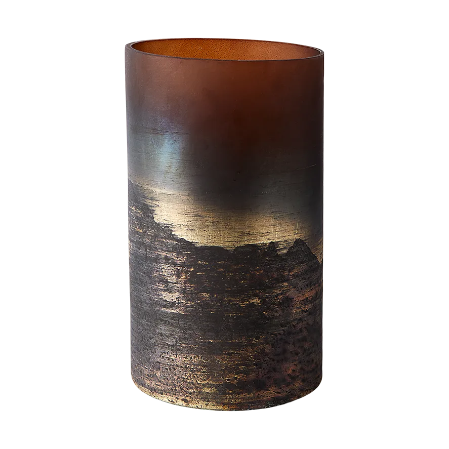 Vase Lana Ø14x25 cm, Brown-gold MUUBS