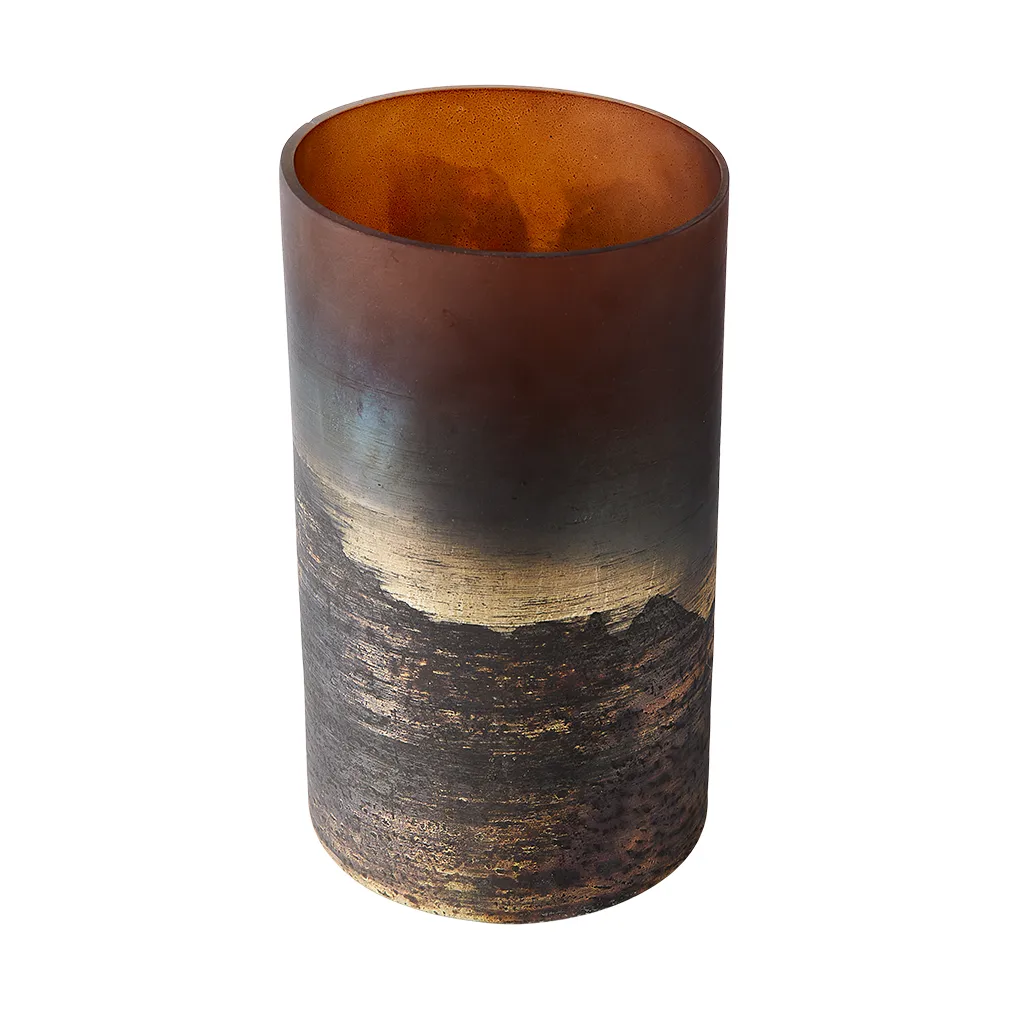 Vase Lana Ø14x25 cm, Brown-gold MUUBS