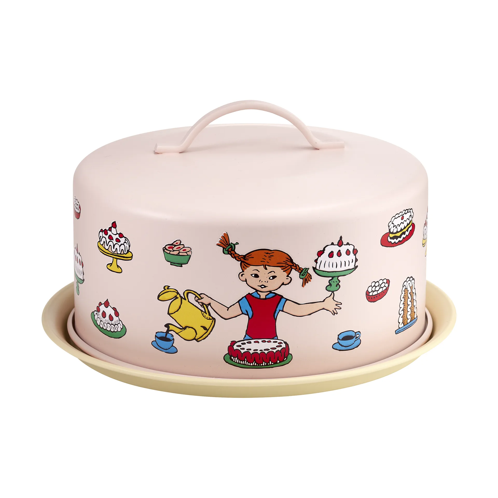 Assiette à gâteau Pippi avec cloche, Anniversaire Muurla