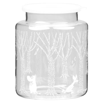 Bocal en verre avec couvercle en silicone In the Woods 17 cm - Transparent-blanc - Muurla