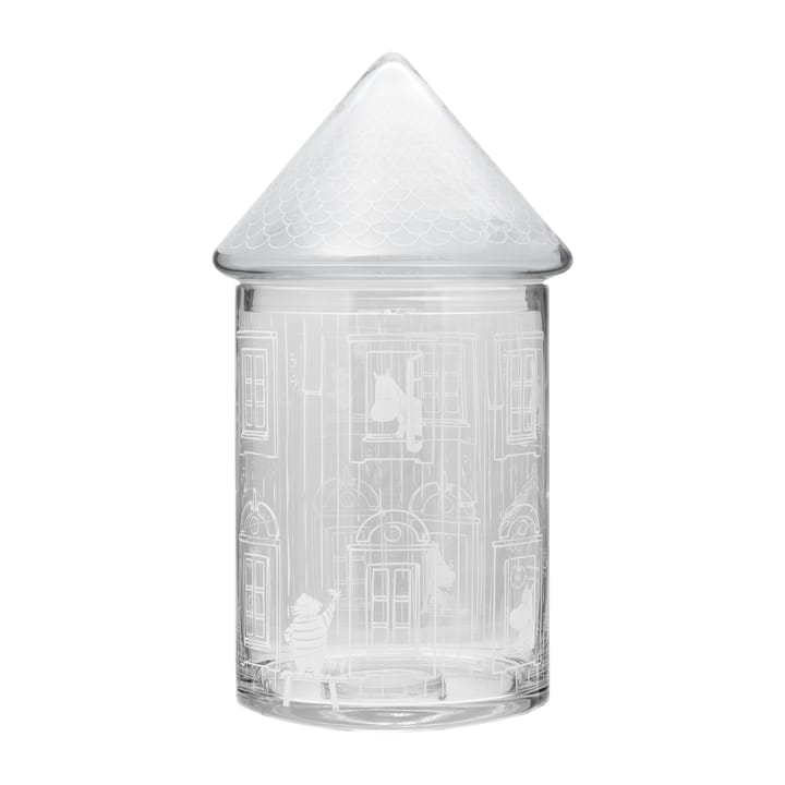 Bocal en verre avec couvercle Moominhouse 30,5 cm - Transparent - Muurla