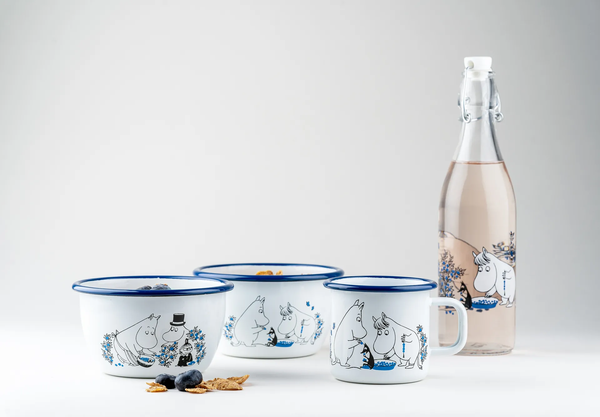 Bol en émail Blueberries 60 cl, Blanc Muurla