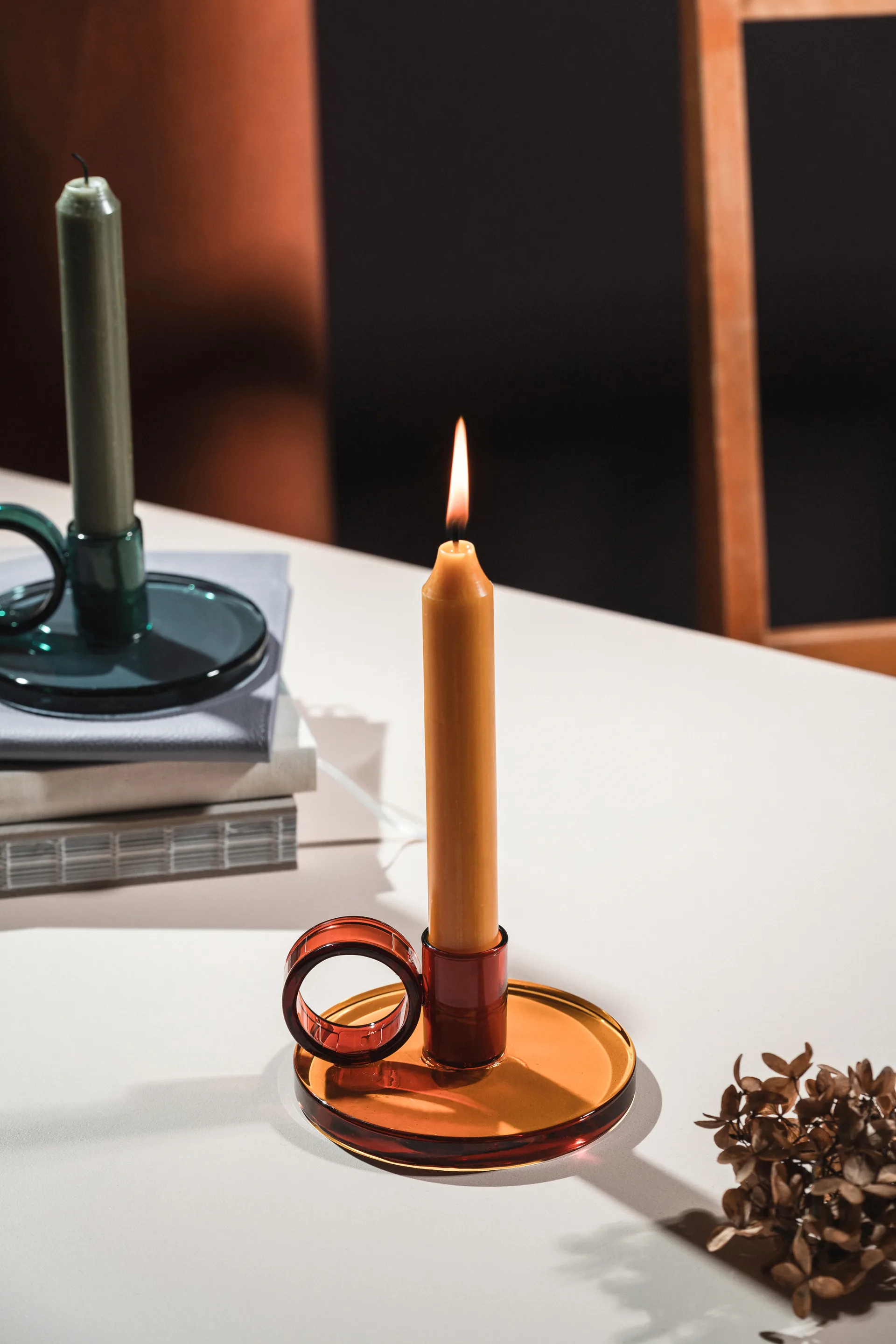 Bougeoir Loop Ø11 cm, Amber Muurla