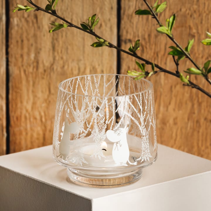 Bougeoir/bol In the Woods 8 cm, Transparent-blanc Muurla