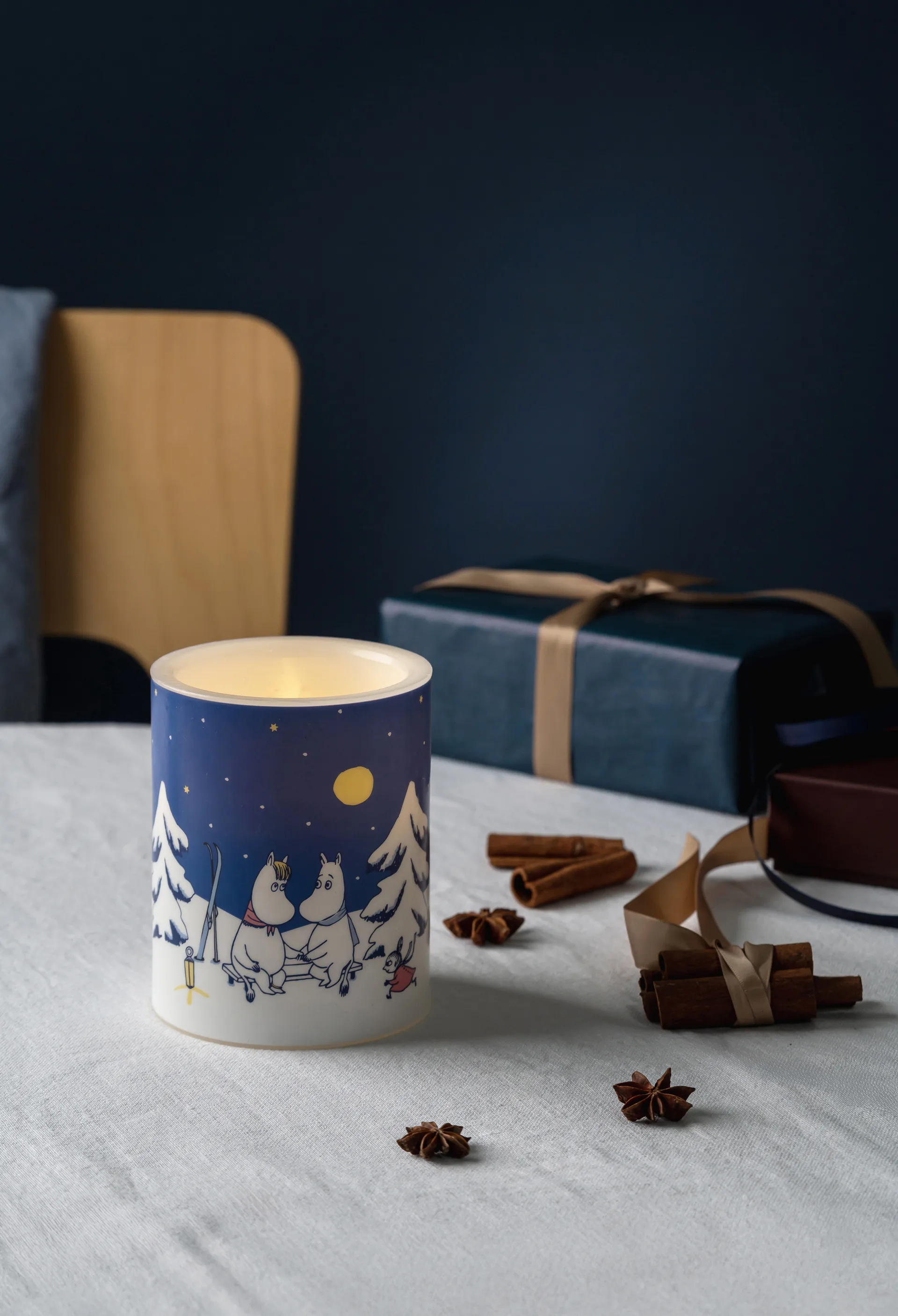 Bougie bloc LED Moomin 12,5 cm, Starry night Muurla