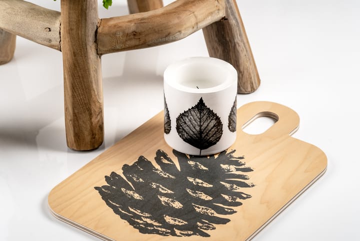 Bougie bloc Nordic The Birch Leaf 8 cm - Blanc-noir - Muurla