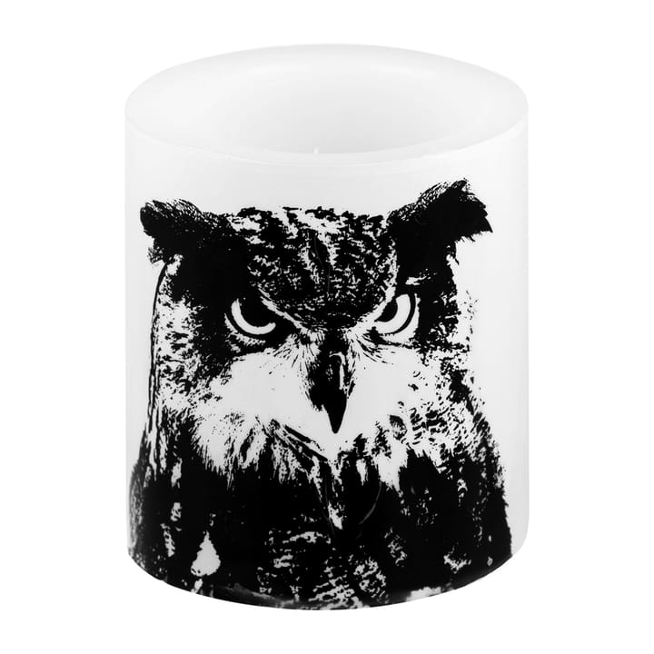 Bougie bloc Nordic The Eagle Owl 12 cm - Blanc-noir - Muurla