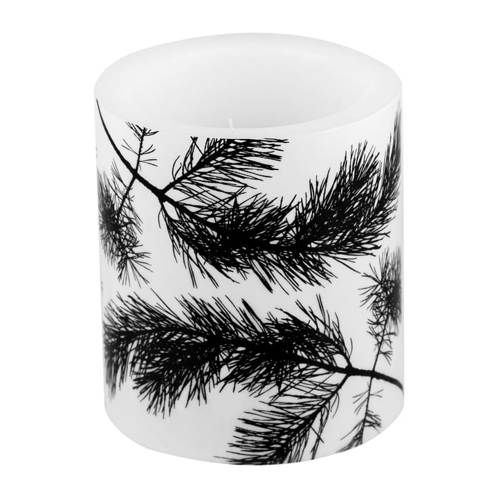 Bougie bloc Nordic The Pine 12 cm - Blanc-noir - Muurla