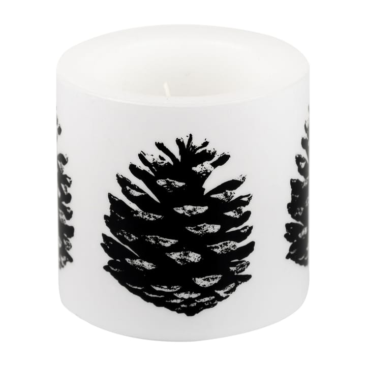 Bougie bloc Nordic The Pine Cone 8 cm - Blanc-noir - Muurla
