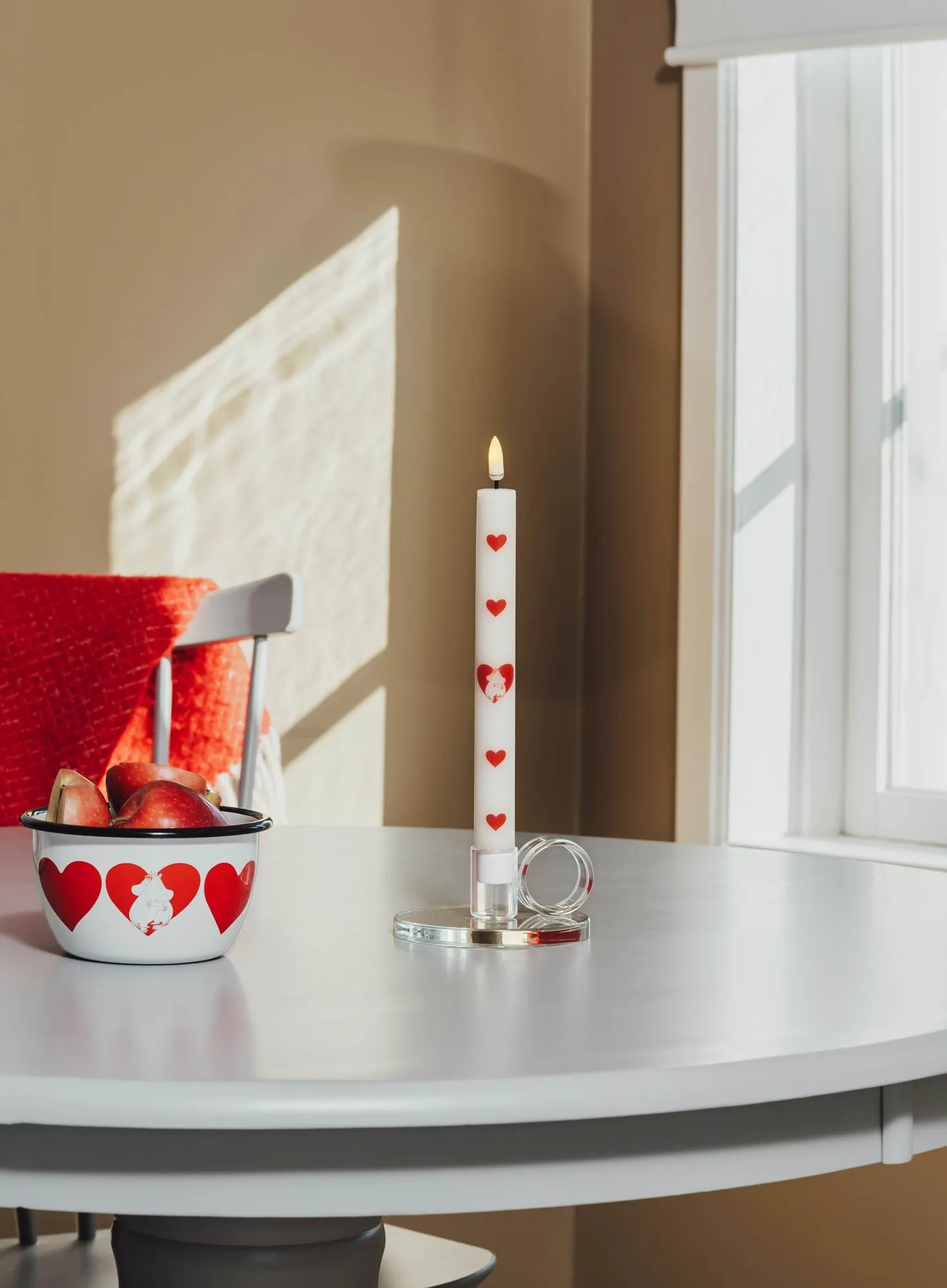 Bougie flambeau LED Mumin 25 cm, Heart, 2-pack Muurla