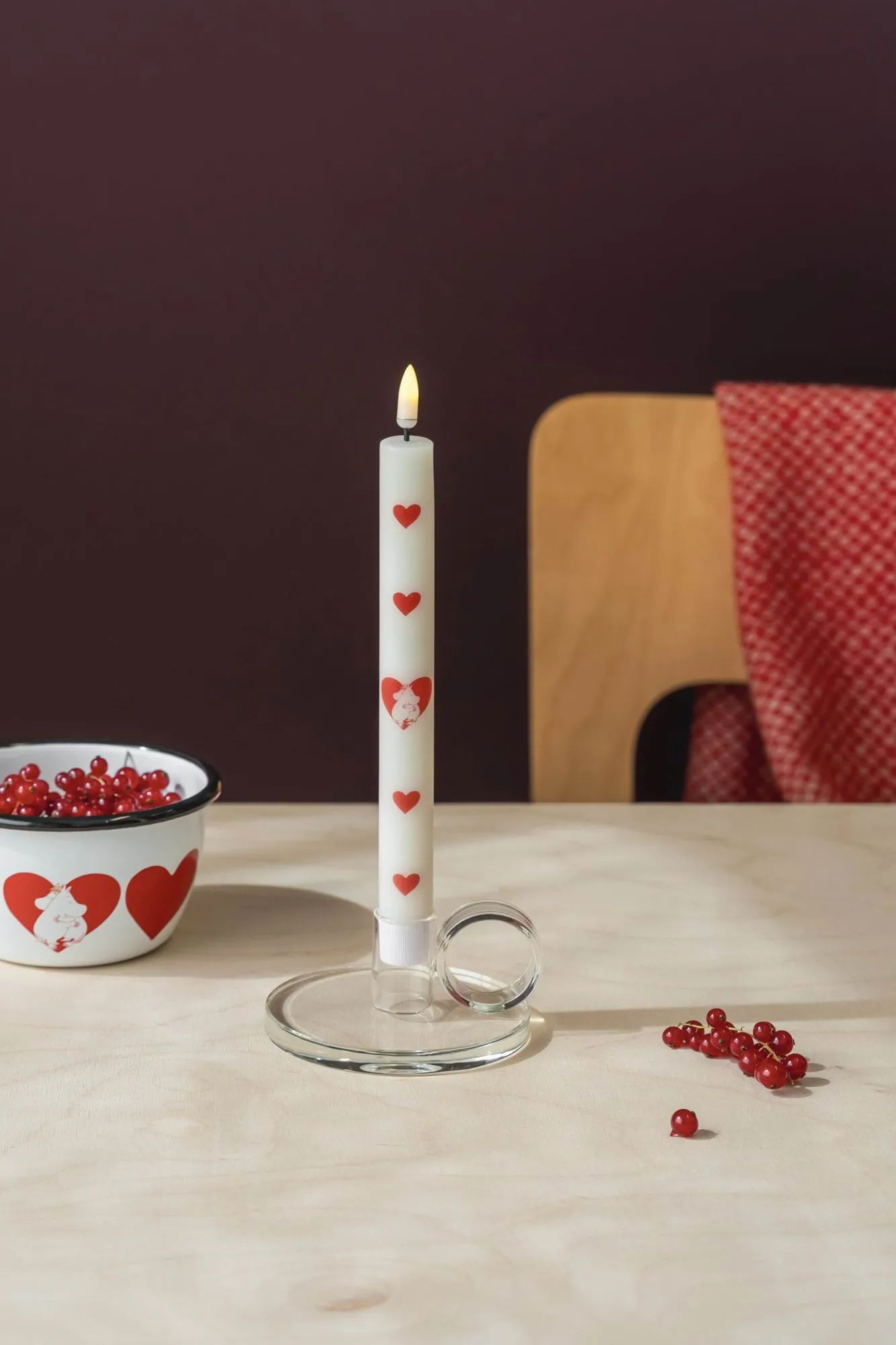 Bougie flambeau LED Mumin 25 cm, Heart, 2-pack Muurla