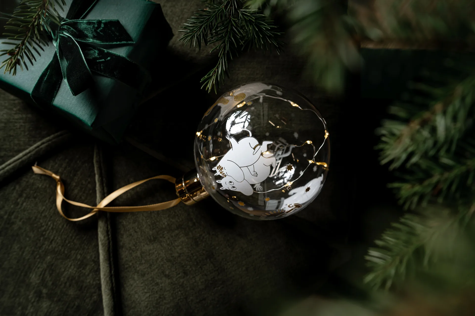 Boule de décoration Mumin avec lumière LED, Étoiles Scintillantes Muurla