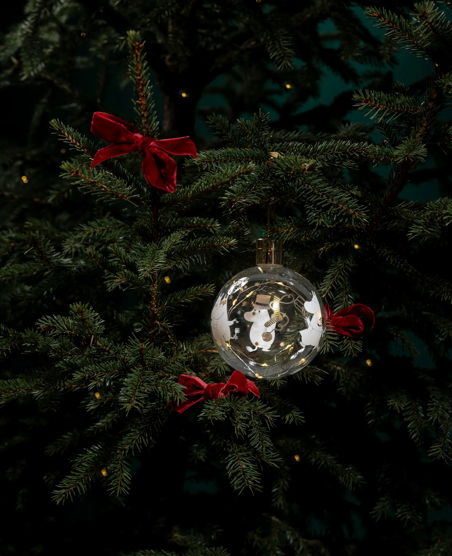 Boule de décoration Mumin avec lumière LED, Étoiles Scintillantes Muurla