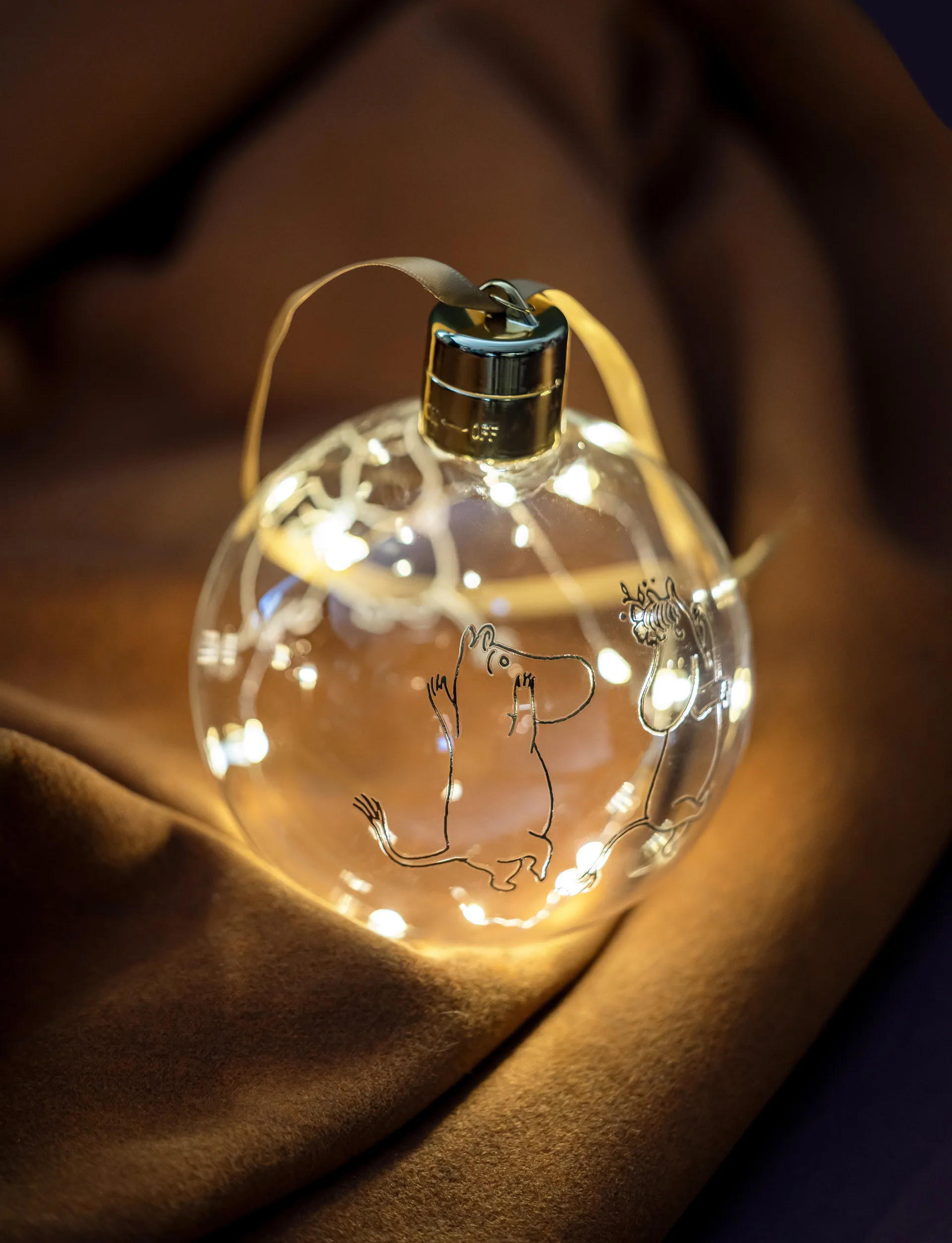 Boule de Noël Moomin 80 avec lumière LED Ø11 cm, Clair Muurla