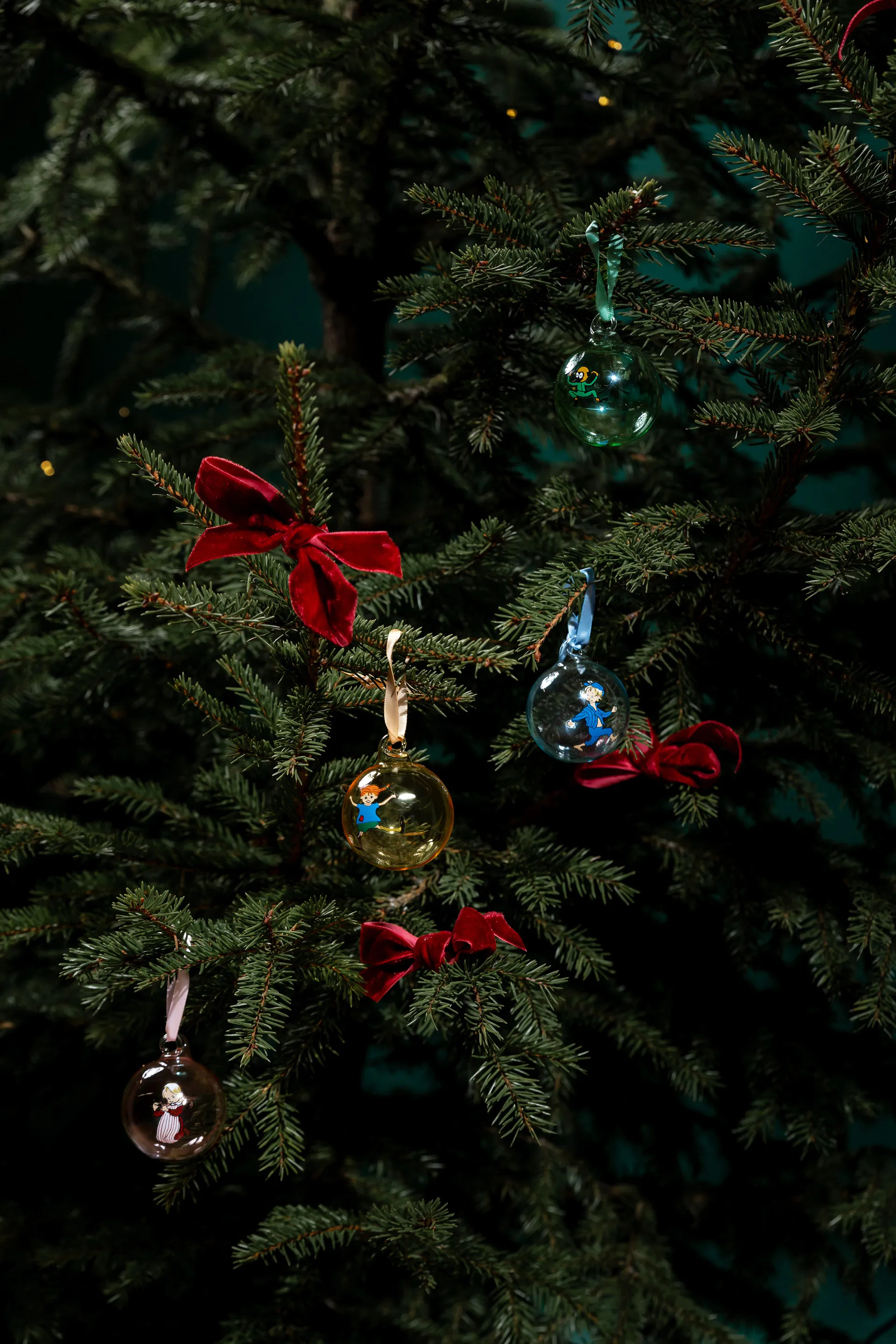 Boules décoratives Pippi et Emil Ø5 cm, lot de 4, Multi Muurla