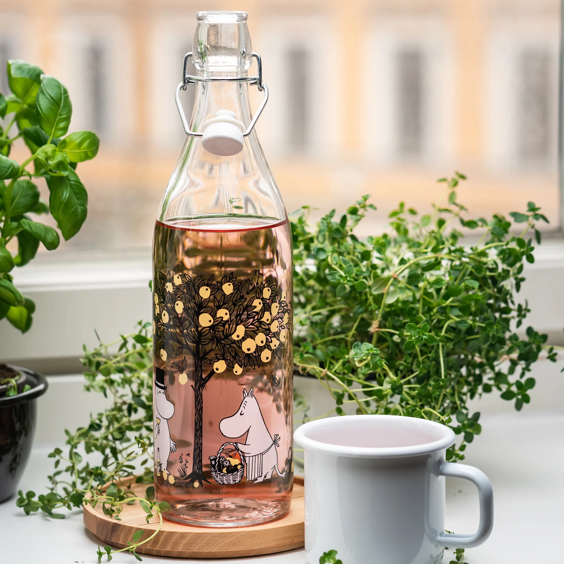 Bouteille de verre Moomin 1 L, Pommes Muurla
