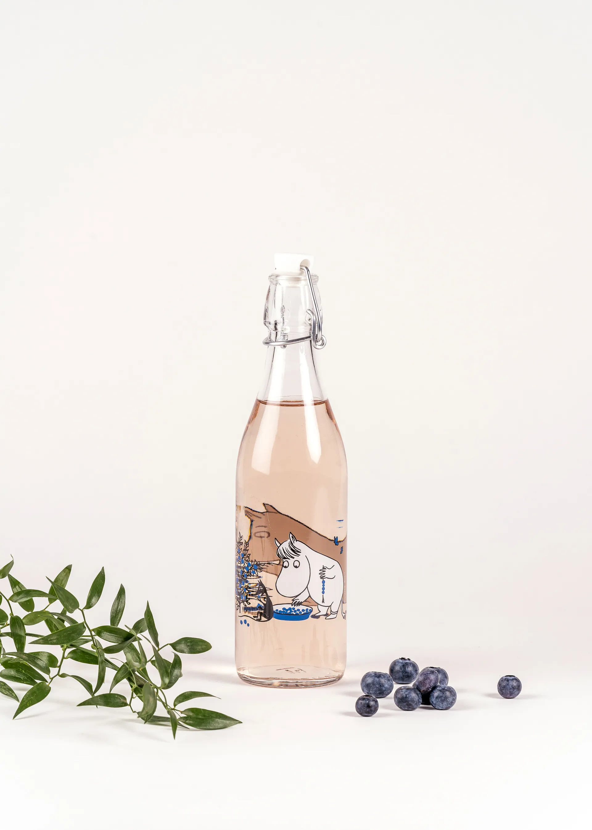 Bouteille en verre Blueberries 0,5 L, Transparent Muurla