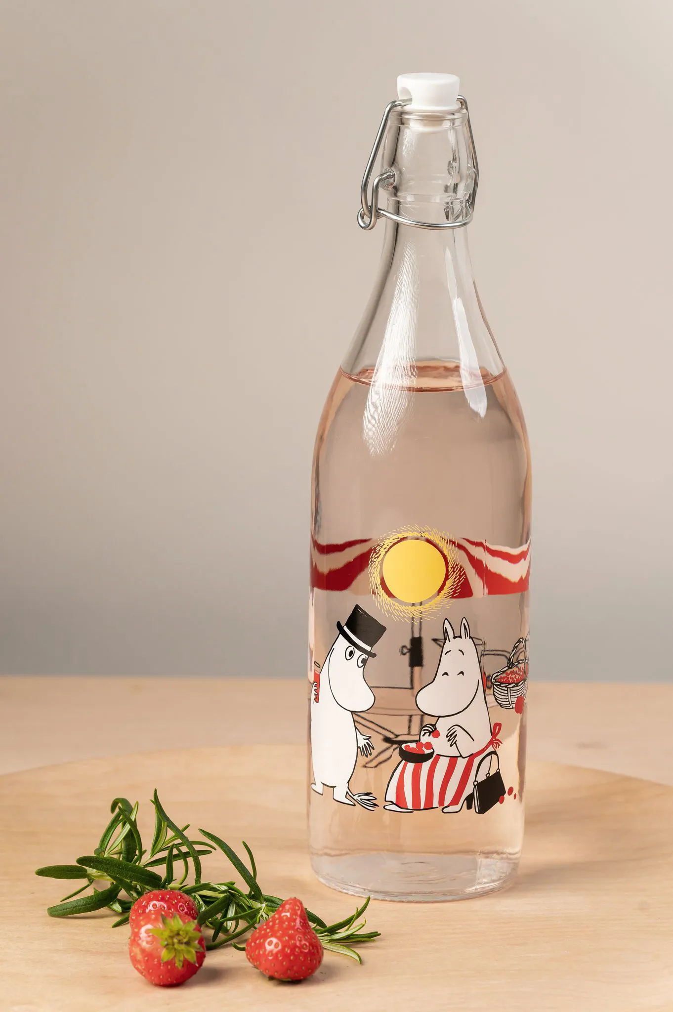 Bouteille en verre Summertime 1 L, Transparent Muurla