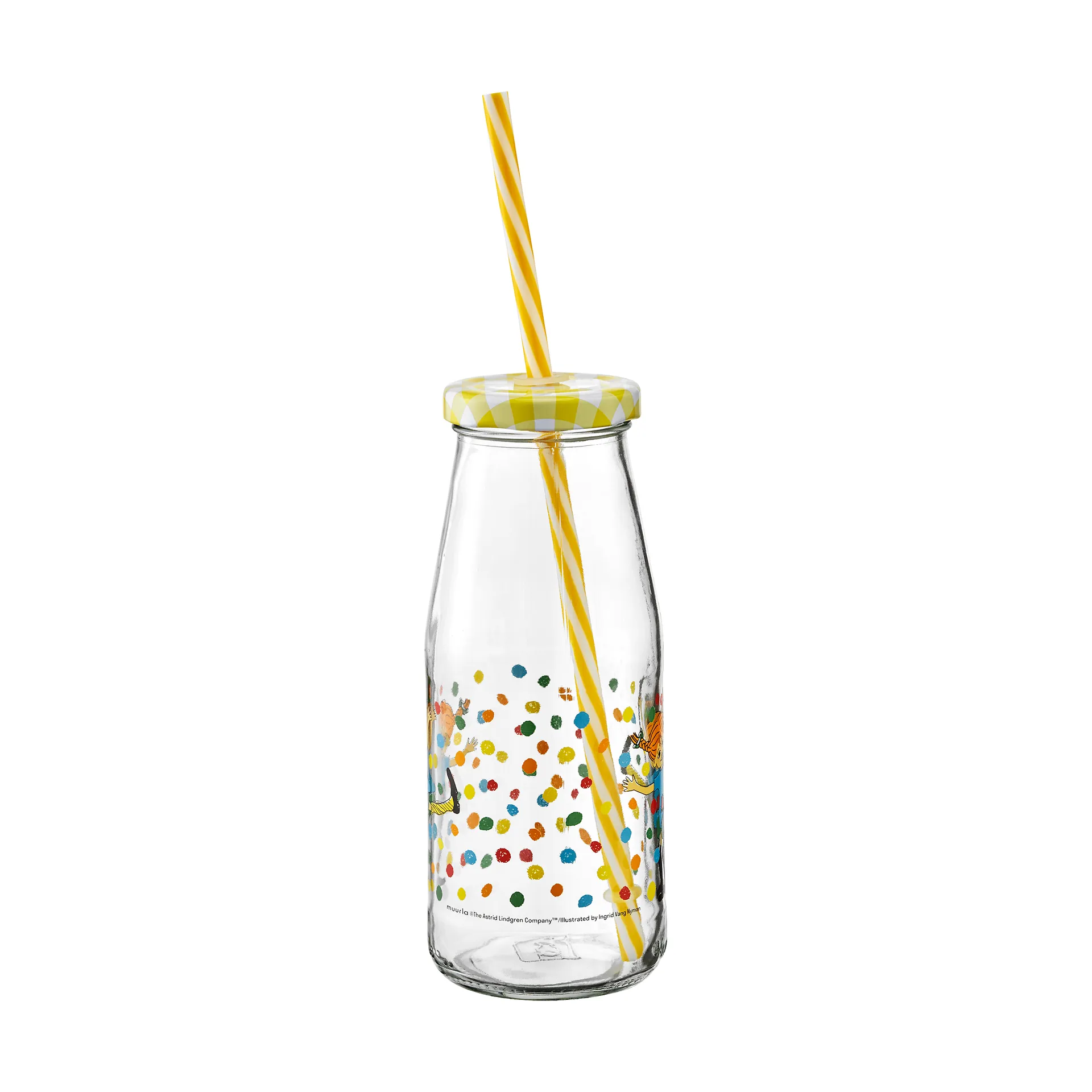 Bouteille Pippi avec couvercle et paille 450 ml, Hoppsansa Muurla