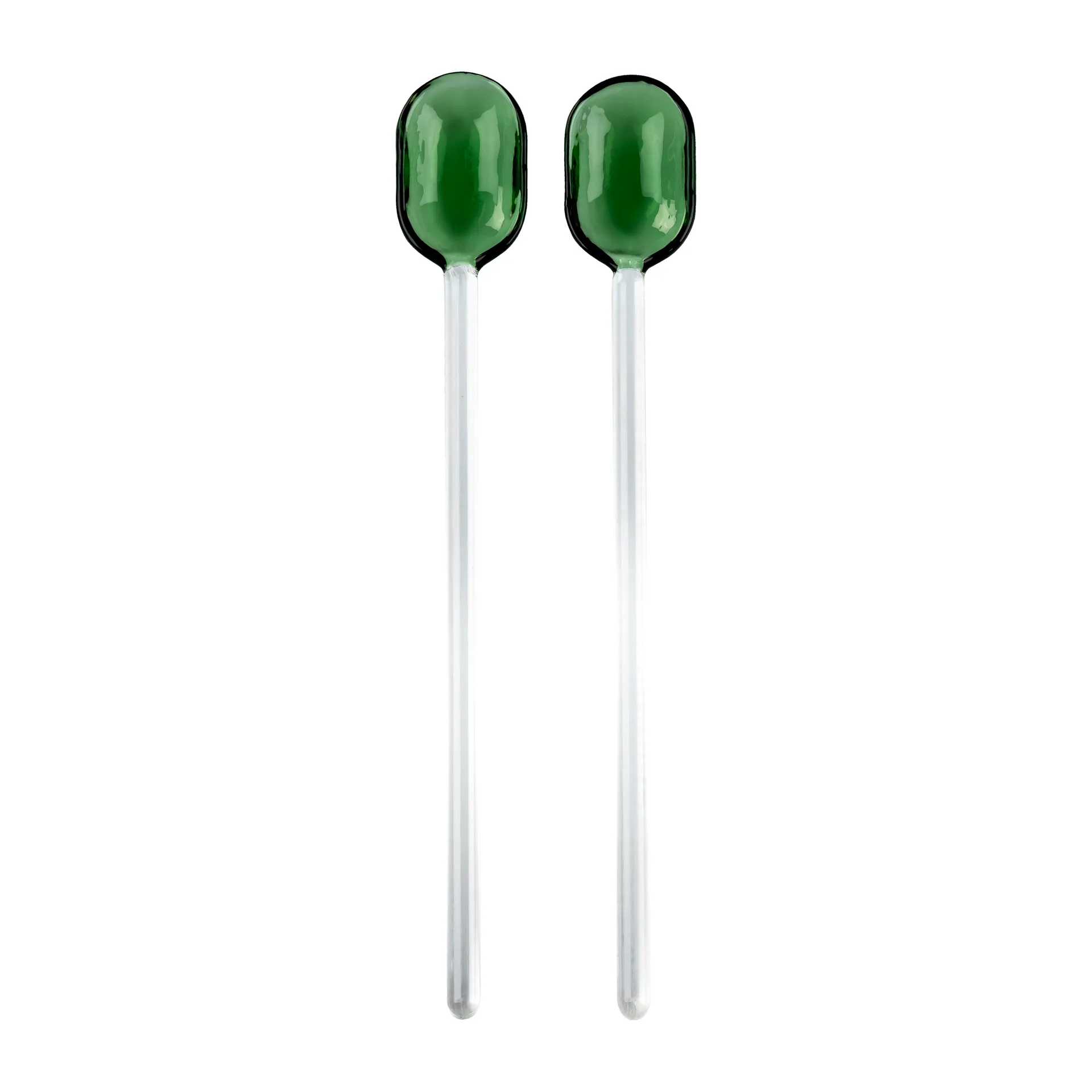 Couverts à salade verre lot de 2 Muurla, Green-clear Muurla