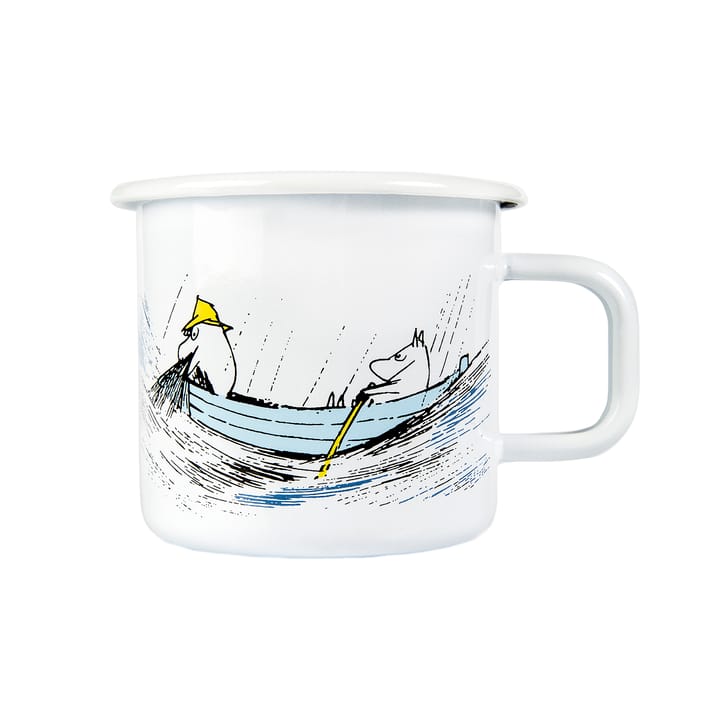 Mug en émail Gone fishing 37cl, Blanc Muurla