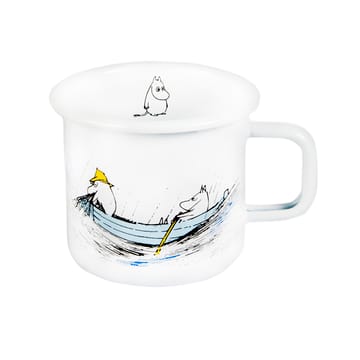 Mug en émail Gone fishing 37cl - Blanc - Muurla