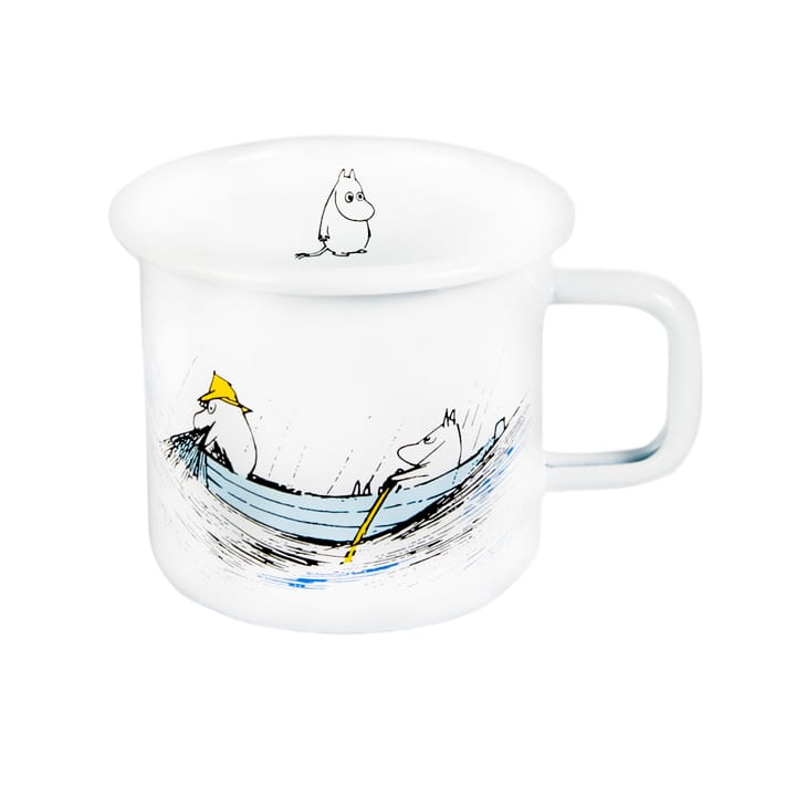 Mug en émail Gone fishing 37cl, Blanc Muurla