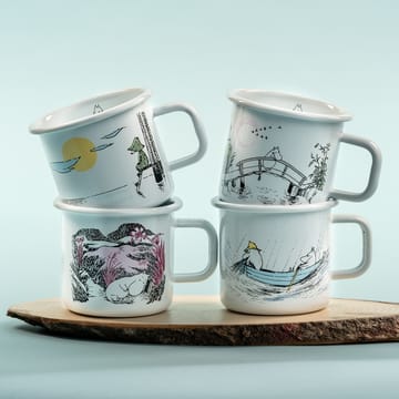 Mug en émail Gone fishing 37cl - Blanc - Muurla